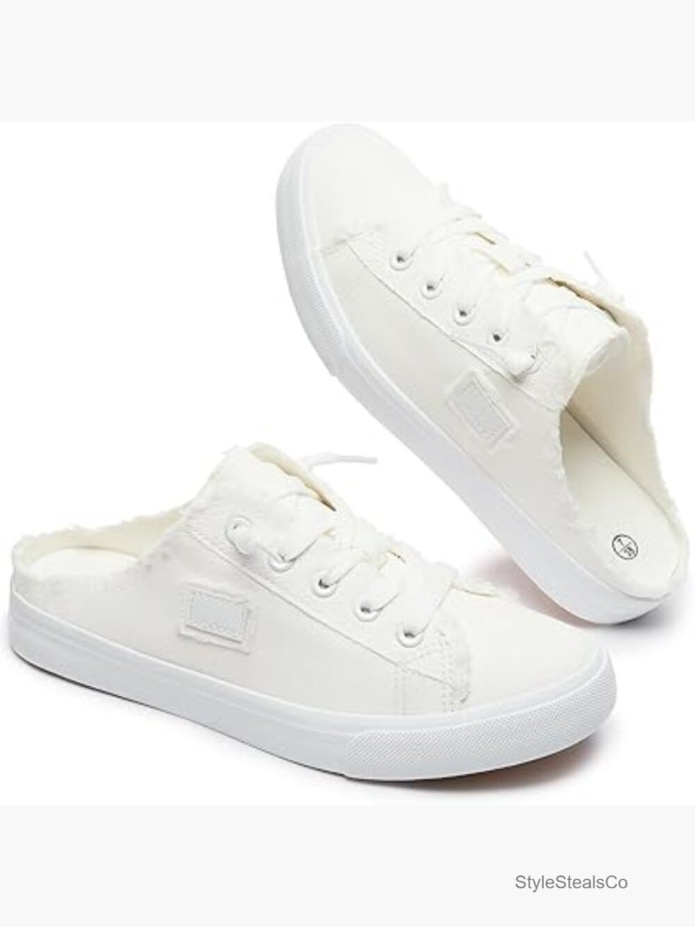 Canvas Slip On Sneakers Mules Loafers Comfortable Non Slip Backless Shoes Women - Picture 1 of 7